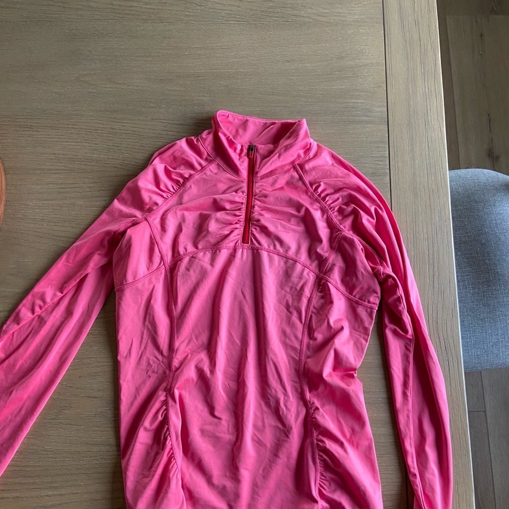 Athleta Pink Quarter-Zip Sun shirt SPF 50